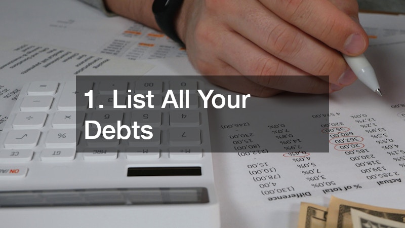 a list of debts and bills