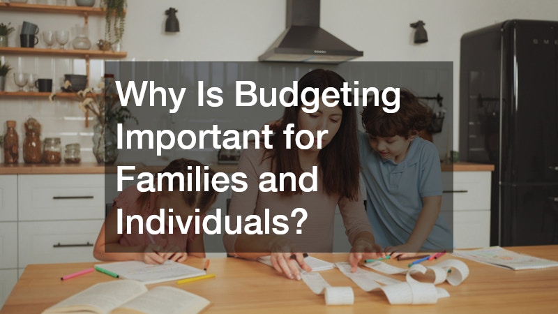 a mother sorting receipts and budgeting with her kids